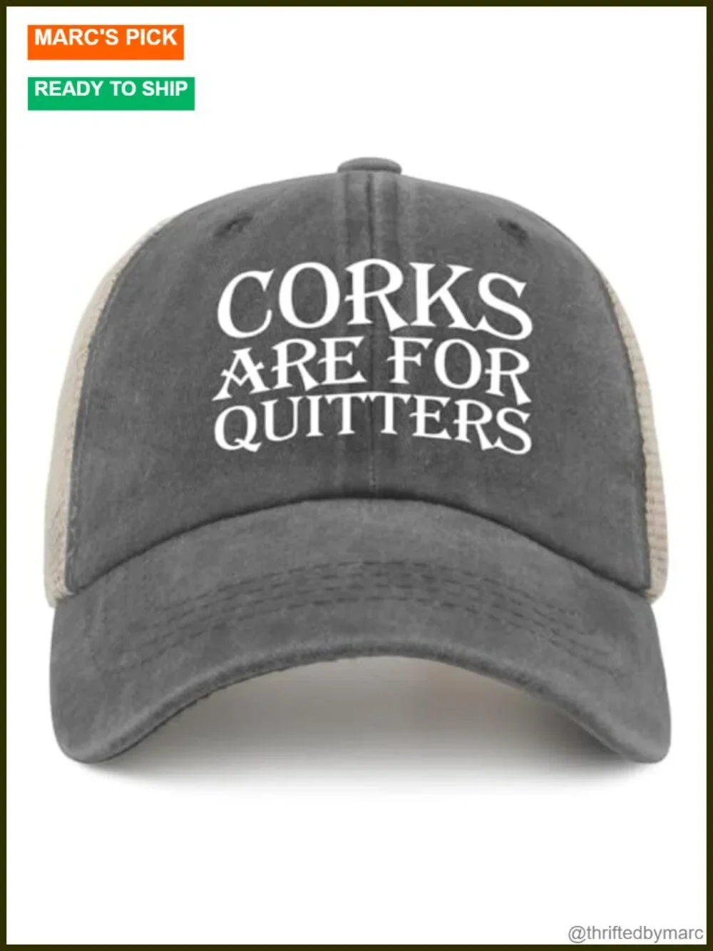 Corks Are for Quitters Mesh Trucker Hat Adjustable Baseball Cap for Fall Outdoor